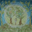 Pta�� stromy / ��tek 55 x 55 cm