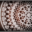 detail / hkovan mandala (deka) nataen do kovovho kruhu / 100% bavlna snhov bl barvy