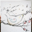V�no�n� p��n� Helen� Heart 2011 / tu�, akvarelov� pastelka ( plus ru�n� �it� pt��ek - viz hr�tky s dekoracemi)